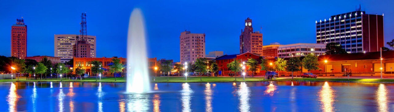 A view of a lake in Beaumont, Texas.