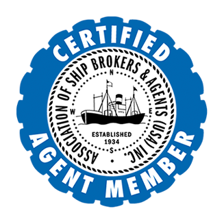 Certified Agent Member for the Association of Ship Brokers & Agents (USA) Inc.
