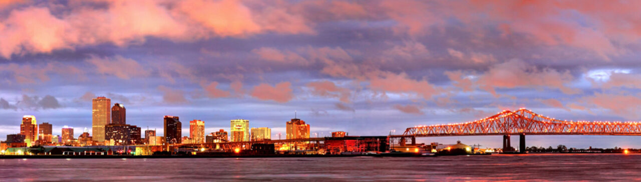 View of bridge in New Orleans, Louisiana.