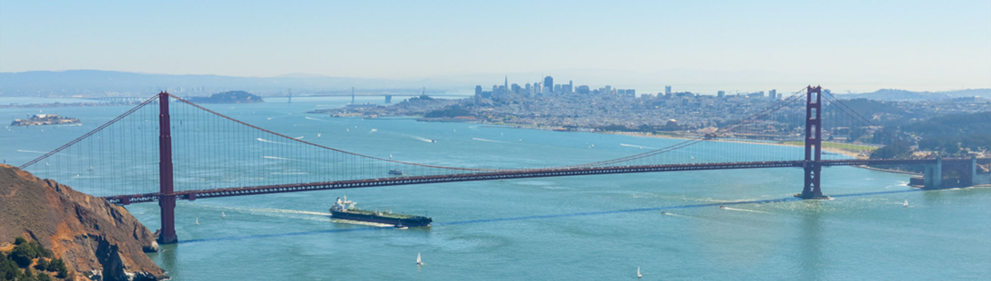 A view of a bridge in San Francisco, California.