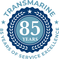 Transmarine's 85 years logo