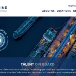 Screenshot of Transmarine's homepage.
